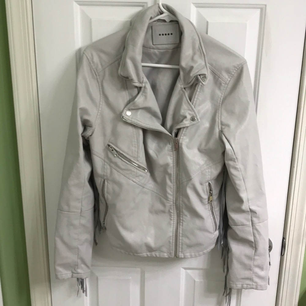 Gray Blank jacket size large with fringe back